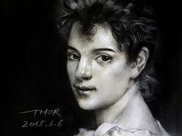 炭笔 明星,光影交织的艺术之旅